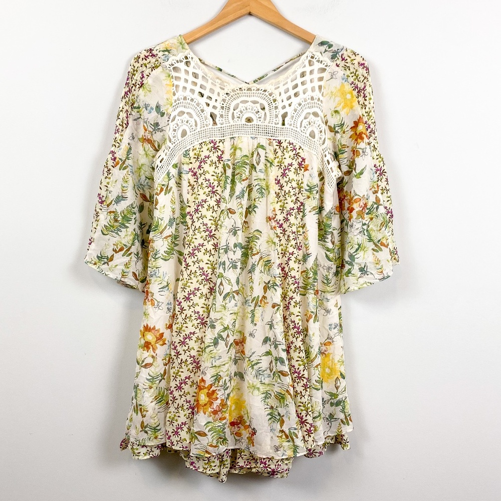 Free People Floral Lace Dress - Multicolor